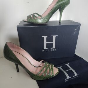 Tommy Hilfiger Vero Cuoio Green Women's Heels Sz 10